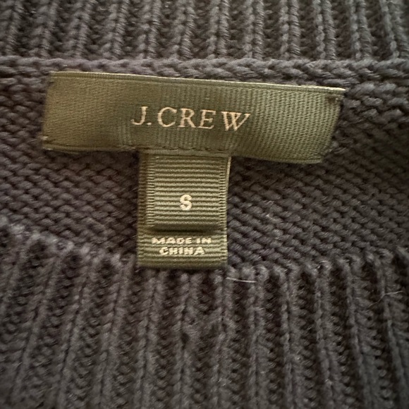 J. Crew Navy & Cream Striped Short-Sleeve Crew Sweater Size Small 100 Cotton - Picture 4 of 7